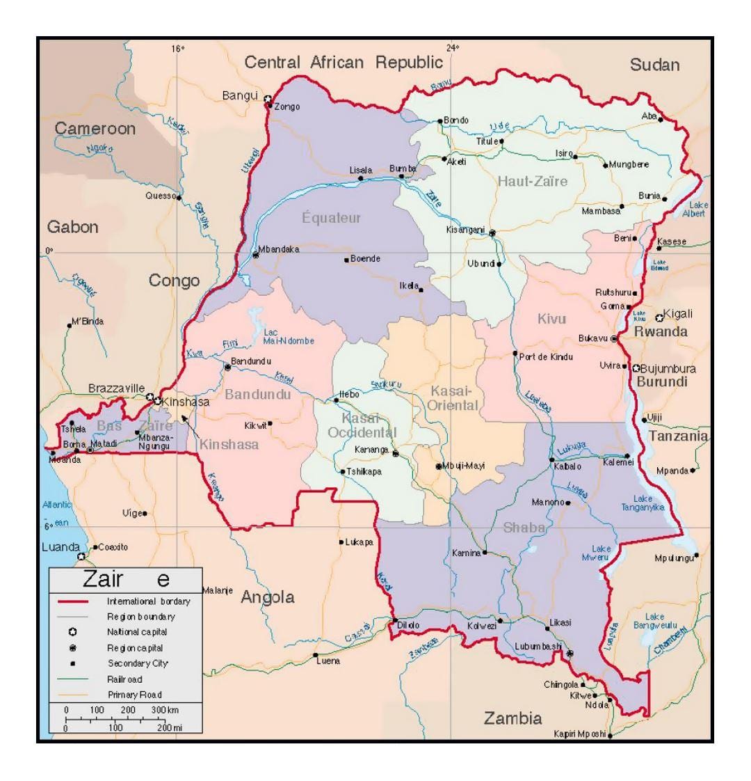 zaire basin bản đồ